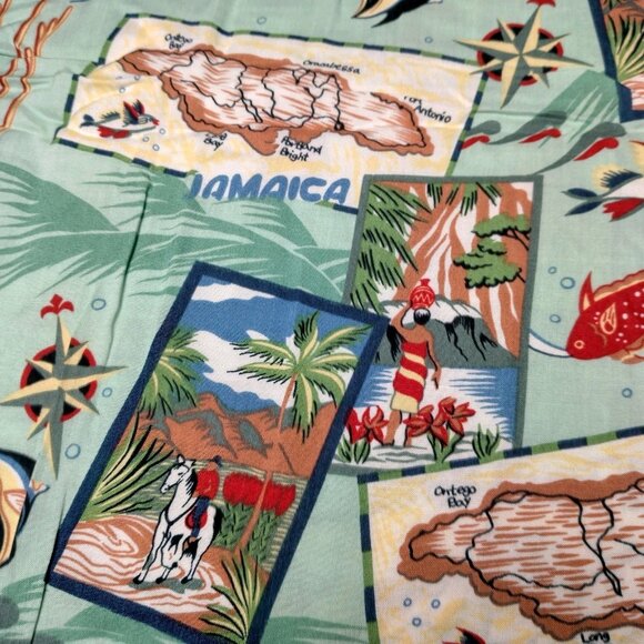 Reyn Spooner Fabric Material Rayon Caribbean Cruises Jamaica Fish Beach 81x58" - Picture 12 of 12